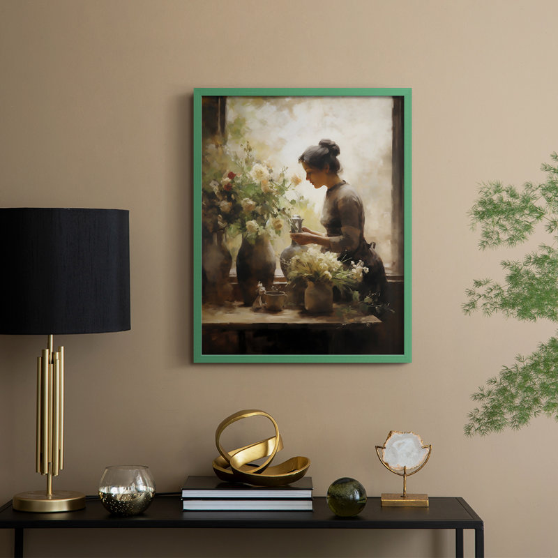 Reproduction encadrée WOMEN Series CDXII - bois massif, H 11 po x l 9 po, Vert