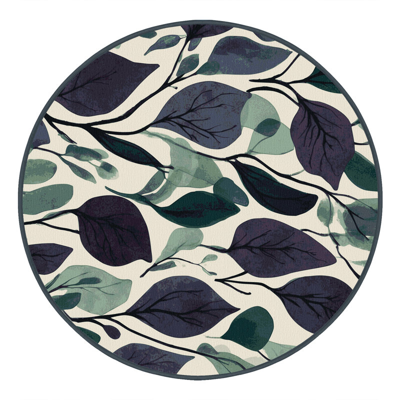 Nebula Leaves Rug, Round 4'