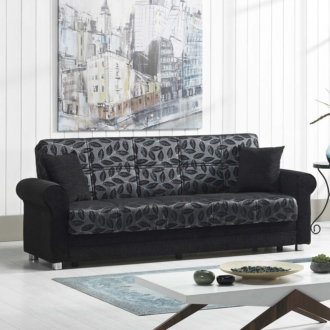 Hikmet Rio Grande Fabric Upholstery Sofa Sleeper Bed With Storage Lark Manor™ Upholstery 