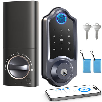G8 Smart Lock, Fingerprint Door Lock with Code, 6-in-1 Keyless Entry Door Lock, Smart Locks for Front Door, Built-in WiFi Deadbolt, App Remote Control