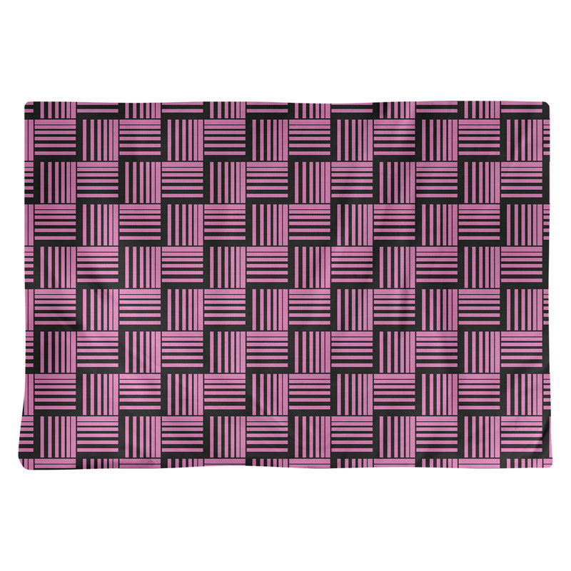 Jaya Polyester Geometric Rectangle Placemat, Light Pink/Black, Cotton