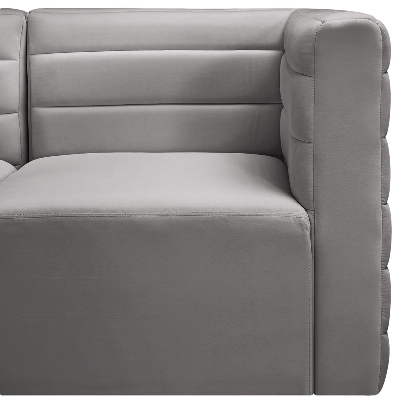 Fauteuil modulaire en velours Enso, Velours gris