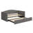 Twin Size Daybed With Extended Pop Up Trundle, Upholstered Sofa Bed Daybed, Space-Saving Twin To King Design, Perfect For Guest Room, Velvet, Gray-524617007