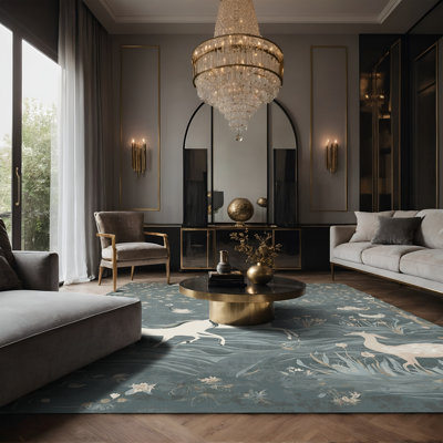 Tapis gris soyeux et moelleux