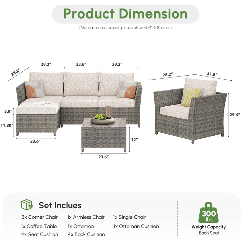 Ignatz 4 - Person Patio Conversation Set with Cushions, No, Beige