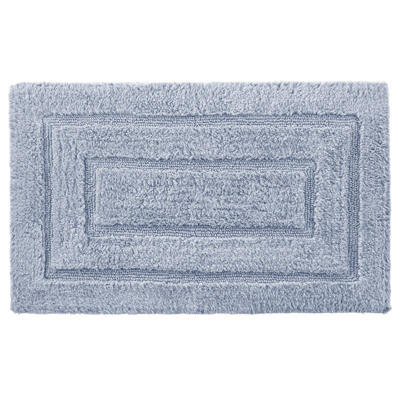 Apolonia Cotton Non-Slip Bath Rug, 20" H x 32" W, Smoke Blue