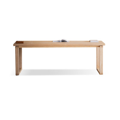 86.61" Burlywood Rectangular Solid  Wood  Dining Table
