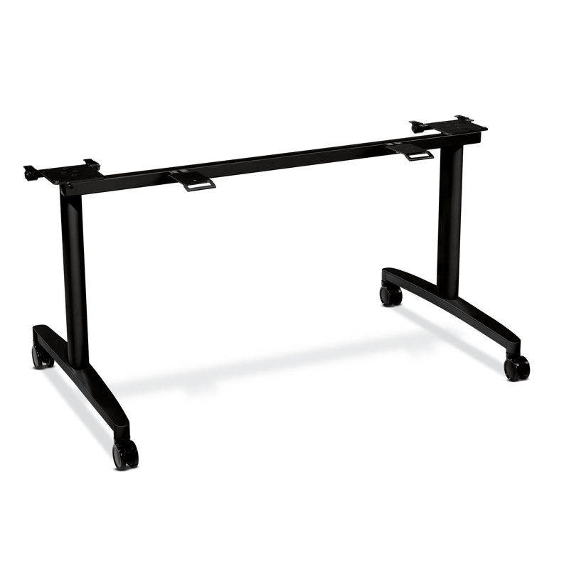 Huddle Flip-Top Training Table with Casters, Silver Mesh
