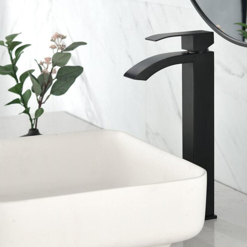 Robinet de salle de bain à un trou, Noir mat