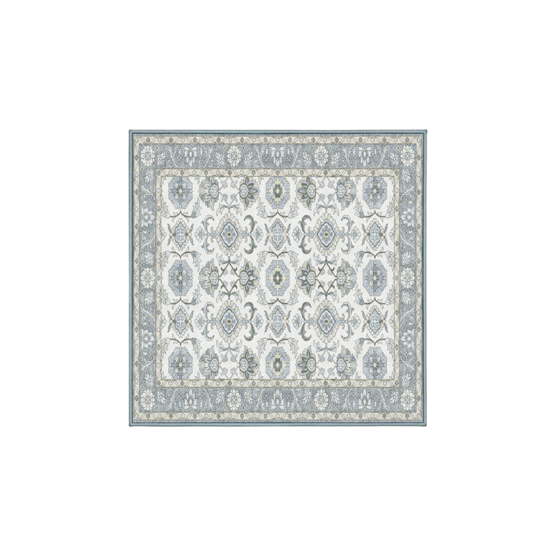 Tapis oriental en chenille / polyester tissé à la main Flem, Carré 7 pi