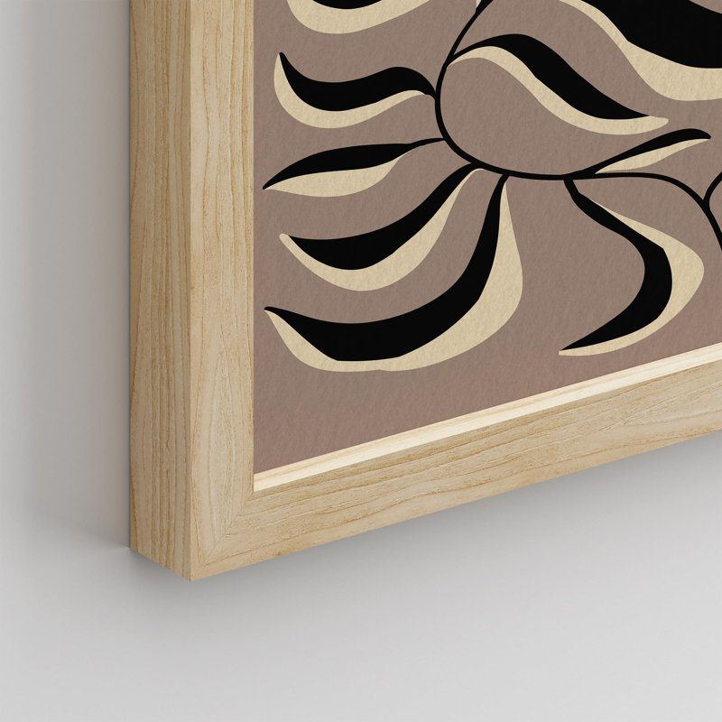 "Art abstrait du feuillage - Conception de feuille monochrome dans des tons de terre" sur papier, Naturel, H 16 po x l 12 po