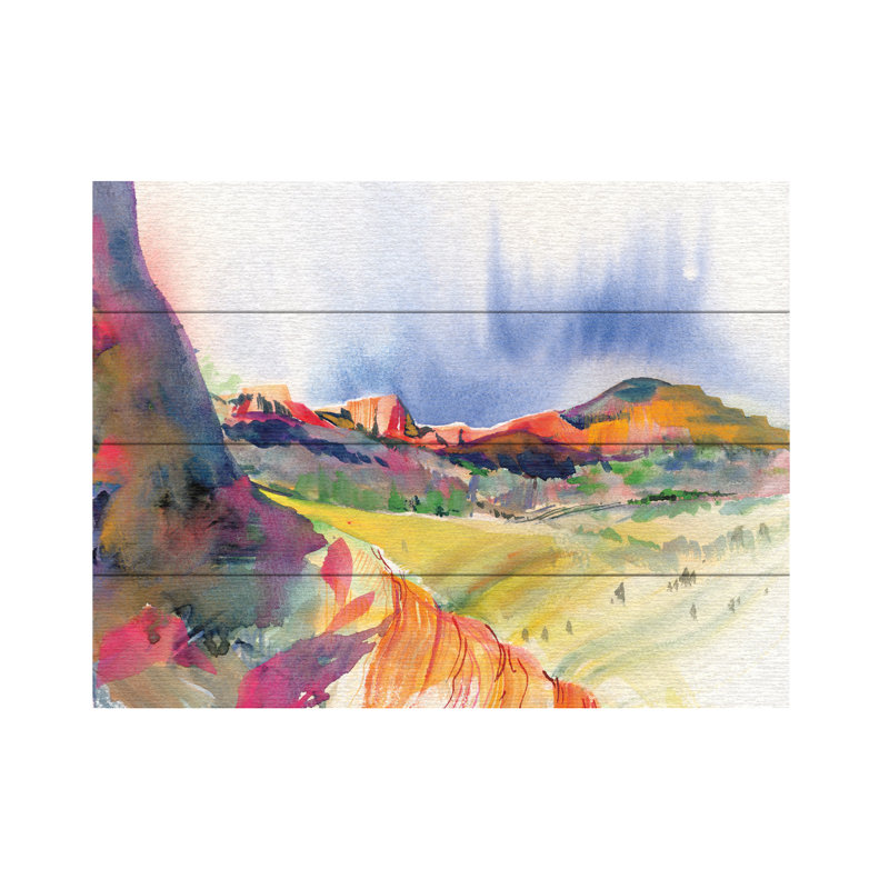 Kristy Rice Lookout Point Wood Slat Art, H 12 po x l 16 po