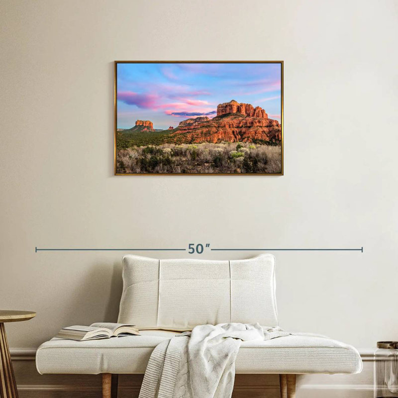 Sedona Rock Formations, Cadre flottant doré, 31 po x 21 po