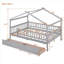 Lit plateforme classique en bois massif gris avec tiroirs de rangement pour chambre d'enfant-129380526-129380524