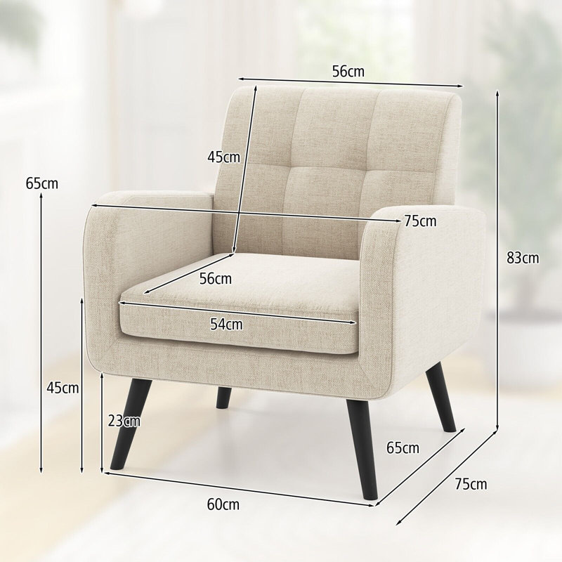 Conyngham Upholstered Linen Accent Chair