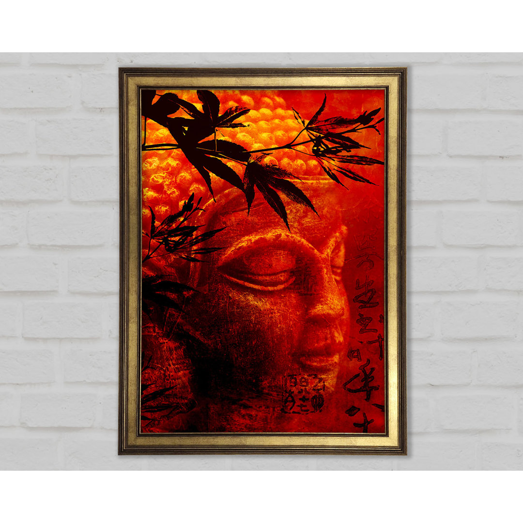 Gerahmter Kunstdruck Bamboo Buddha Burnt Orange