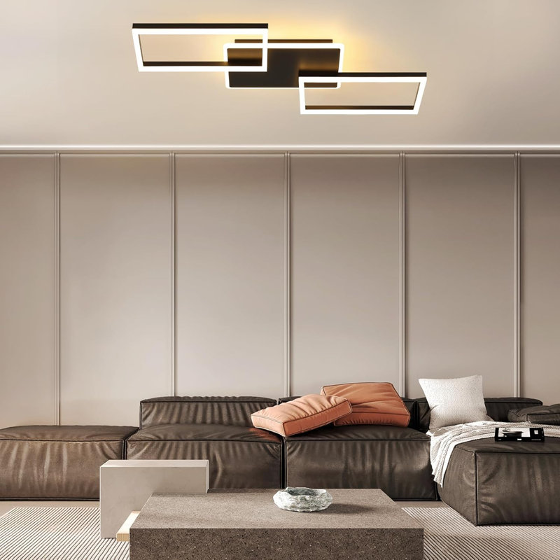 Acrylic LED Semi Flush Mount, Black