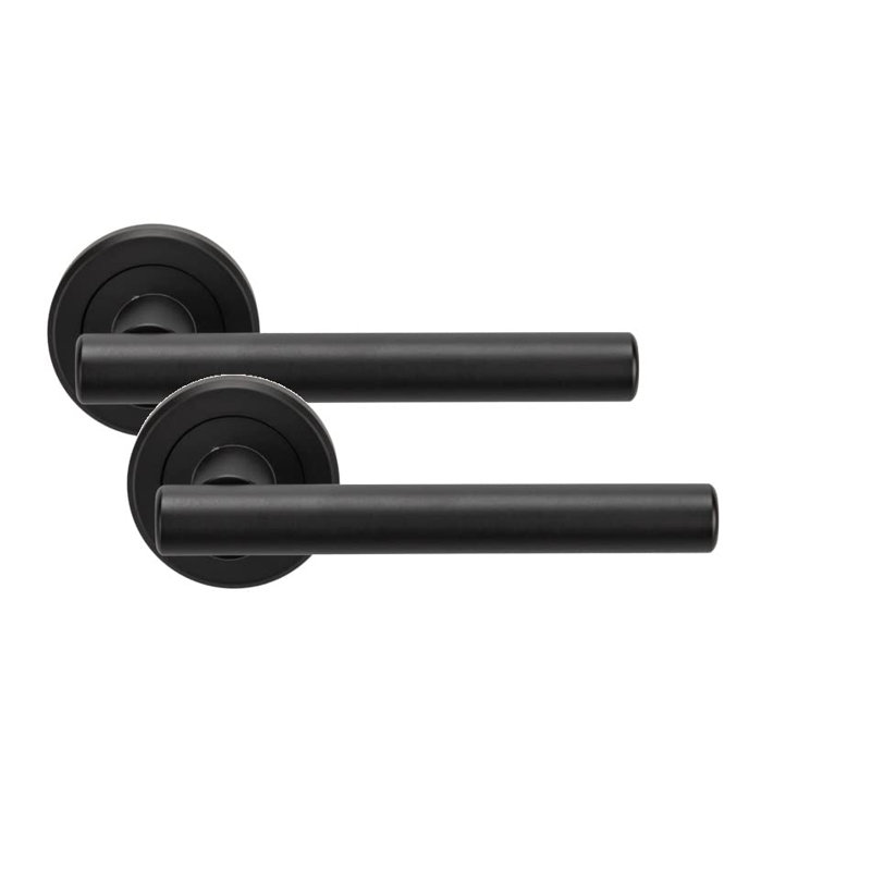 4 Pairs Straight T-Bar Door Handles with Spindle and Fixings