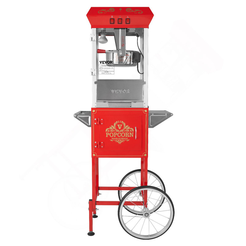 Machine à maïs soufflé Popcorn Popper 8 oz avec chariot 850W 48 tasses