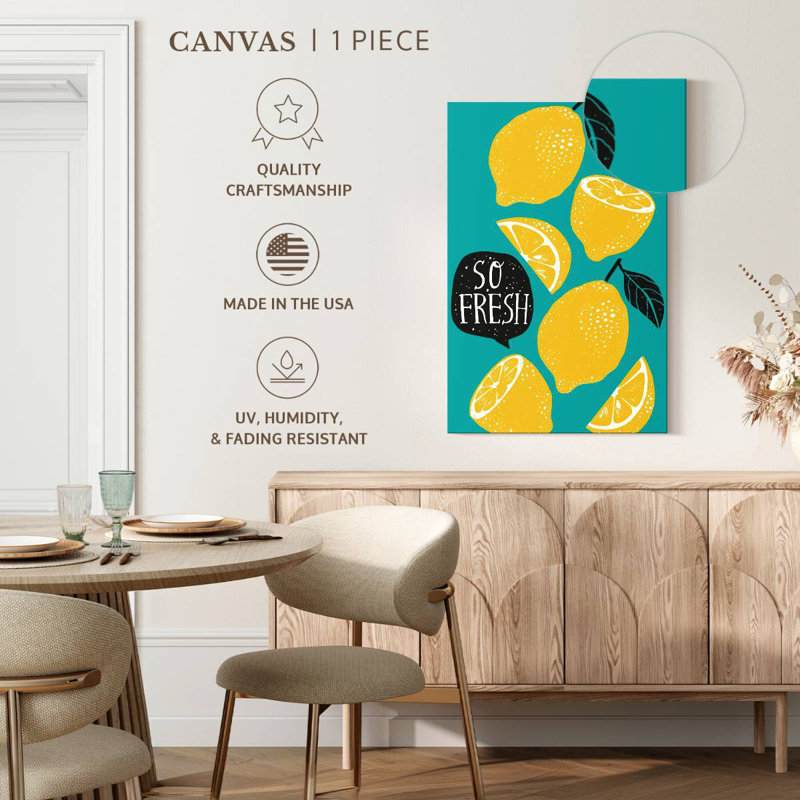 Yarlin, citrons frais, typographie, H 30 po x l 20 po