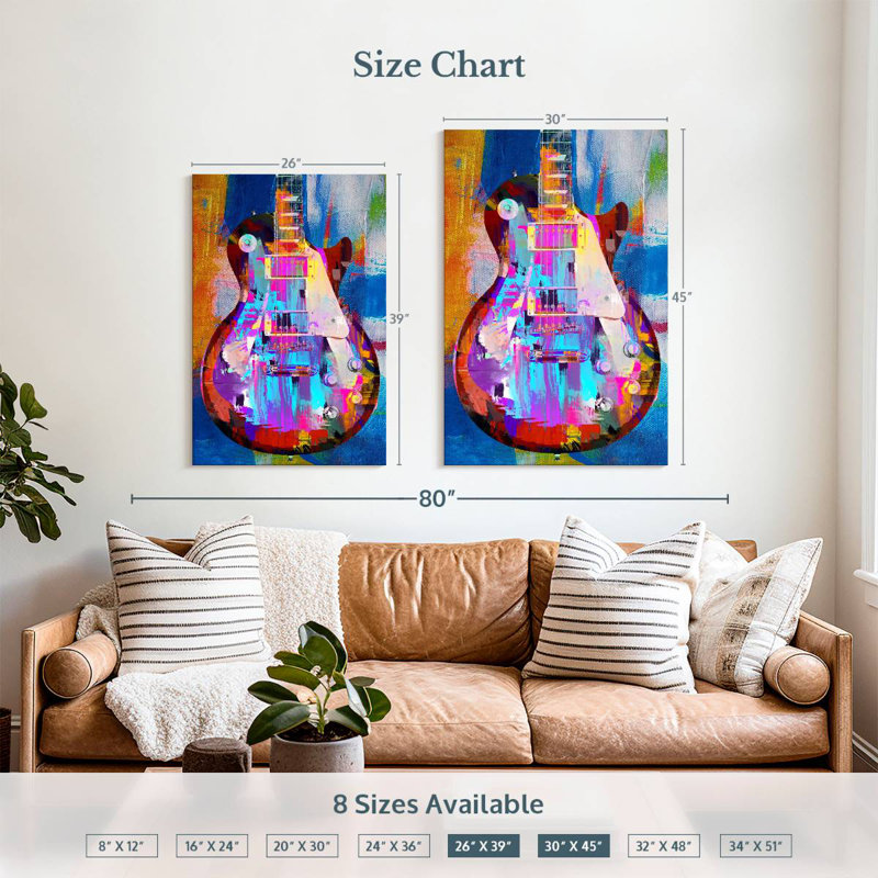 Abarca peint Les Paul, H 39 po x l 26 po