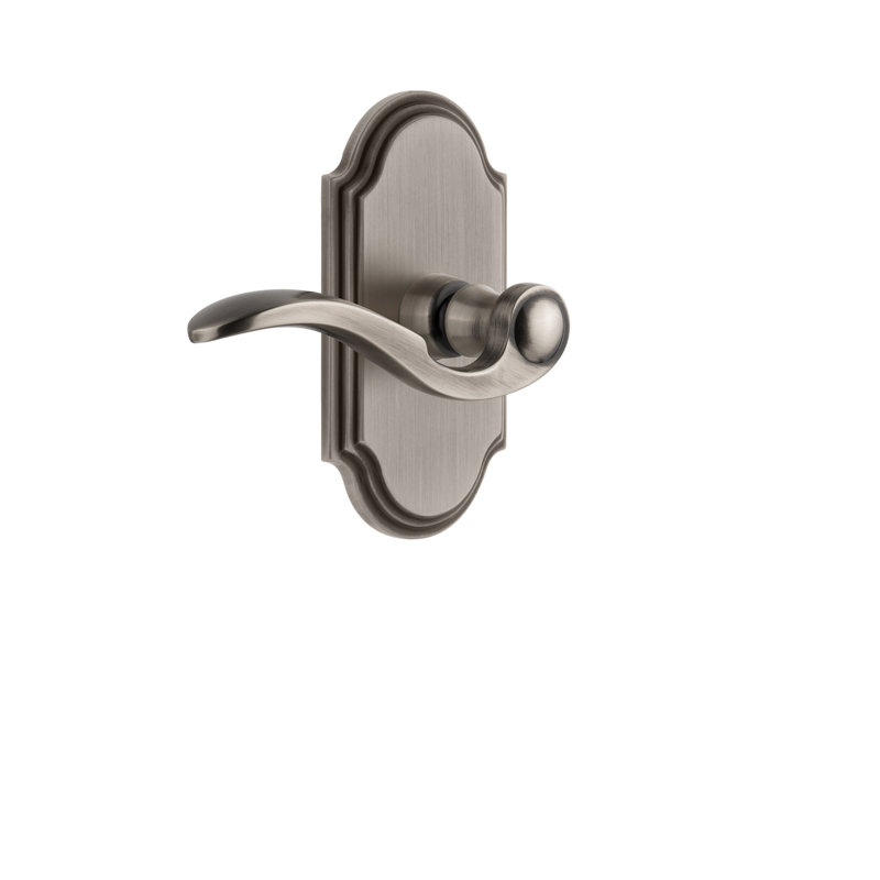 Grandeur Arc Plate Passage with Bellagio Lever, Antique Pewter, Right Handed, 2 3/8"