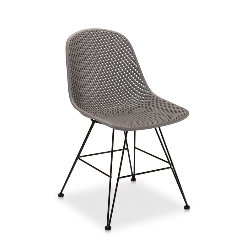 Dusti Outdoor Dining Side Chair, Gray