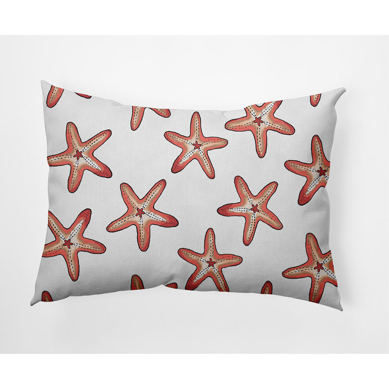 Geometric Outdoor Reversible Throw Pillow, Orange/White