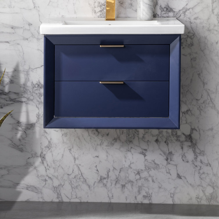 Draven 24'' Single Bathroom Vanity with Porcelain Top