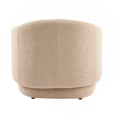 Beige Accent Chair Curved Boucle