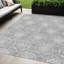 Tapis intérieur lavable à médaillon gris et argent 5 pi x 8 pi