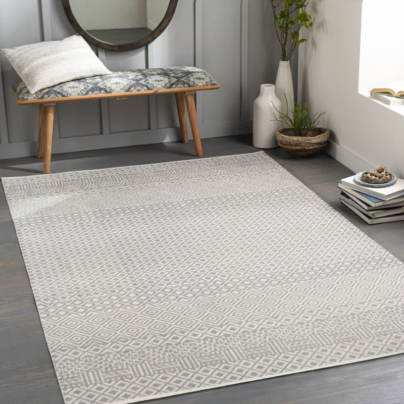 Swampscott Washable Geometric Indoor Rug, Rectangle 7'10" x 10'