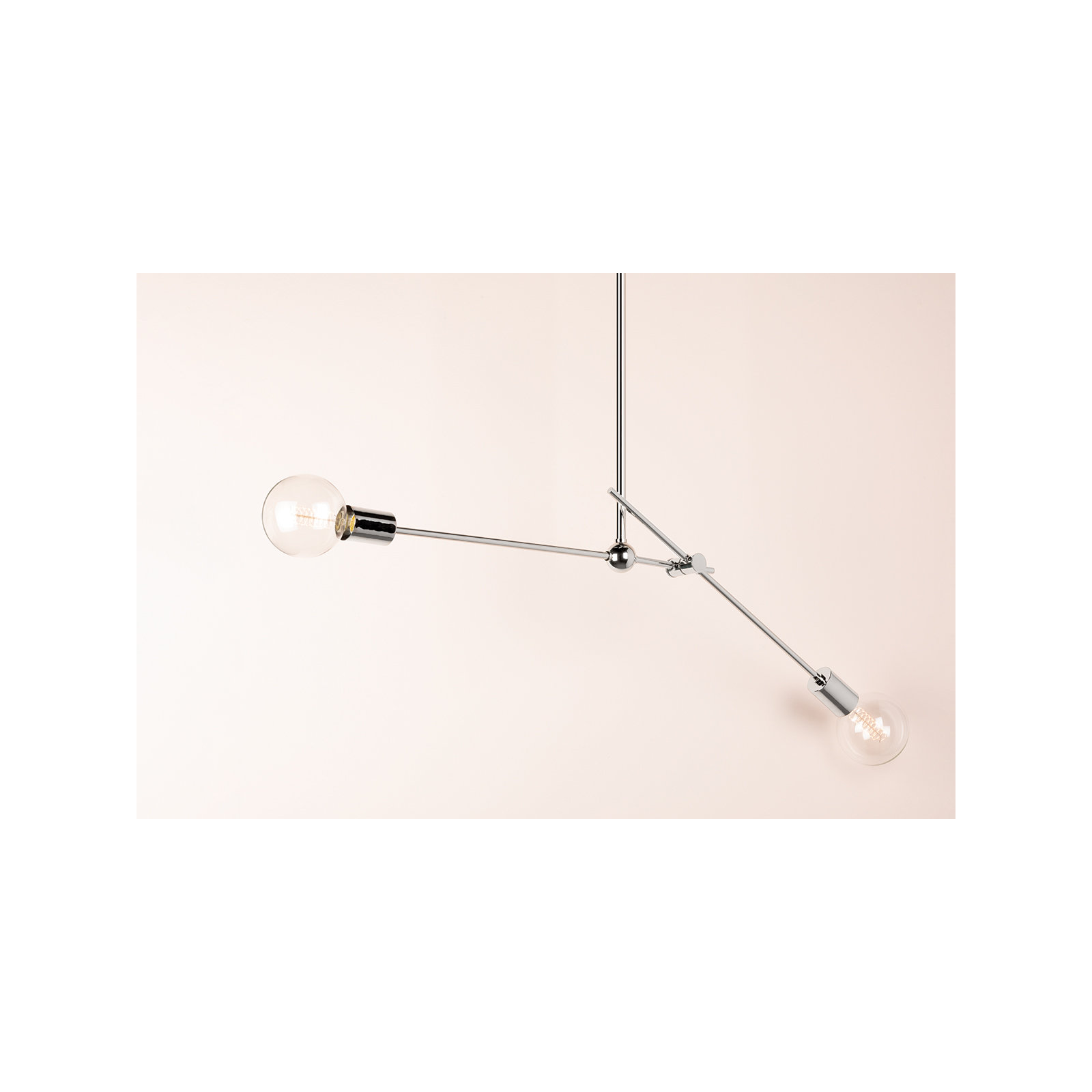 Crowmere 2 Light Steel Dimmable Pendant, Polished Nickel