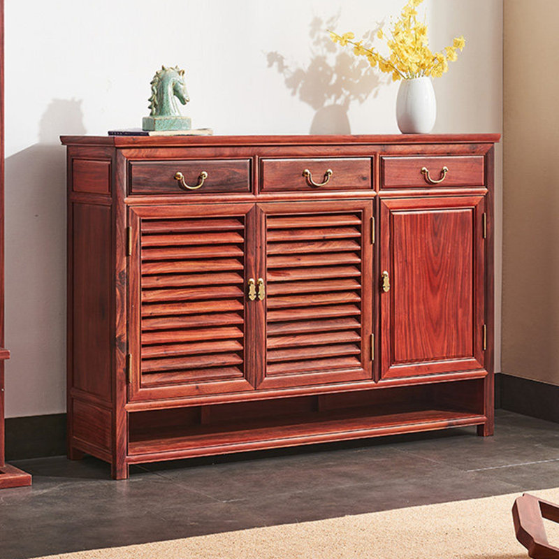 Solid wood furniture storage shoe cabinet, 38.58" H x 45.67" W x 15.35" D