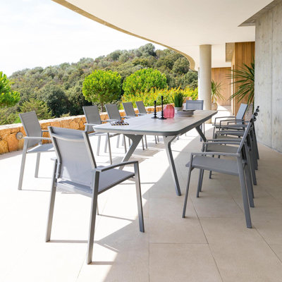 Bourland Rectangular Metal Extendable Outdoor Dining Table , 232cm cm W 100cm cm D