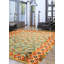 Tapis décoratif en laine de conception unique 4 pi 10 po x 6 pi 4 po noué à la main New Age