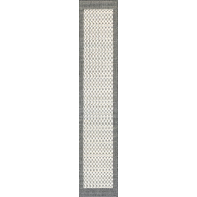 Sania Flatweave Grey White Indoor Outdoor Area Rug, Runner 2'3" x 11'9"