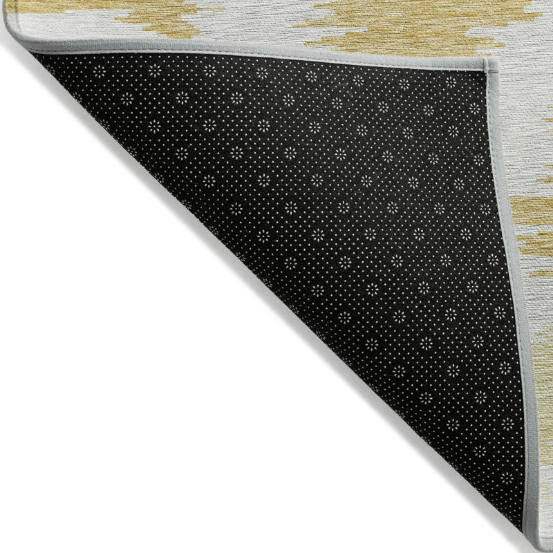 Tapis intérieur lavable abstrait beige et blé doré 5 pi x 8 pi
