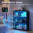 31.5" W Cube Bookcase With Tri-Color Sensor Light, Open Display Shelf-1016128788