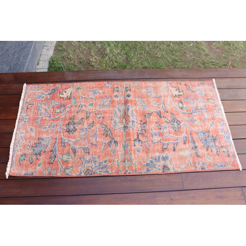 Handmade Turkish Vintage Rug Perfect For Entryway Or Small Living Spaces