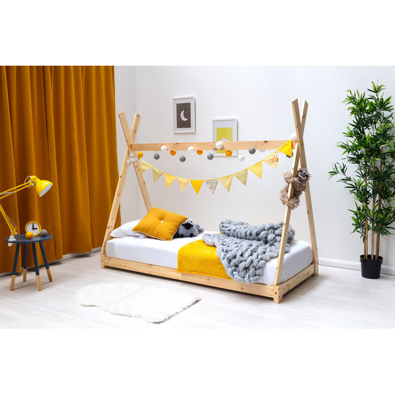 Harriett Single (3') Standard House Beds, Pine, 12cm Memory Foam