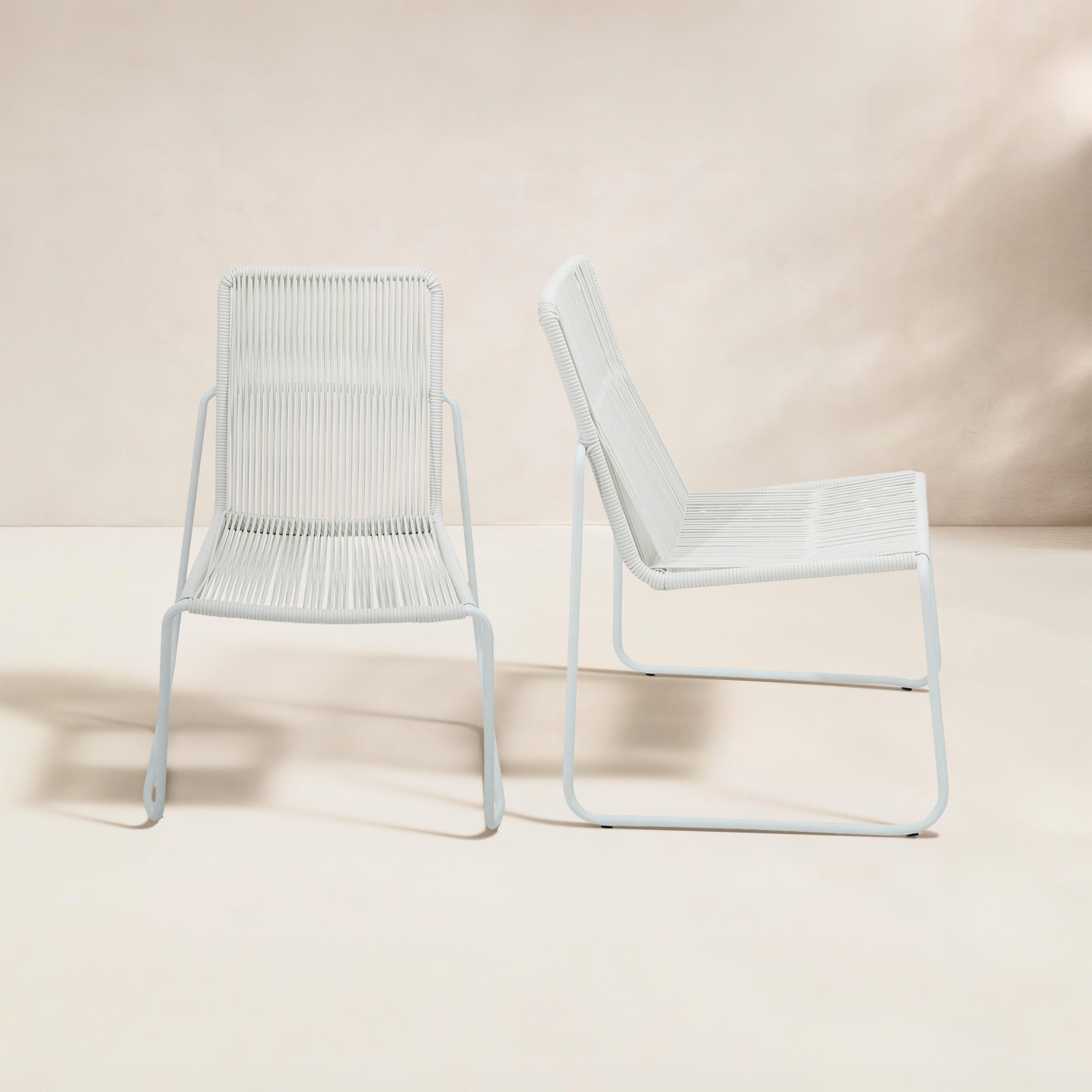 Patio Lounge Chair, White/White