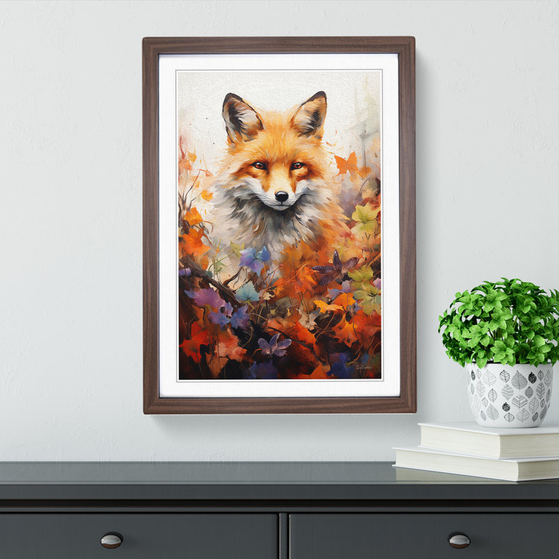 Single Picture Frame Print on Wood, Walnut Framed, 64cm H x 46cm W