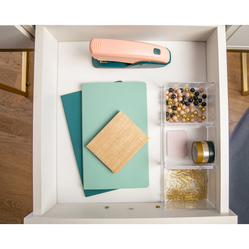 Clear Stackable Plastic Storage Bins with Wooden Lid, 3 Pack