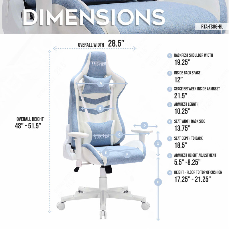 Fauteuil de jeu Techni Sport, Bleu
