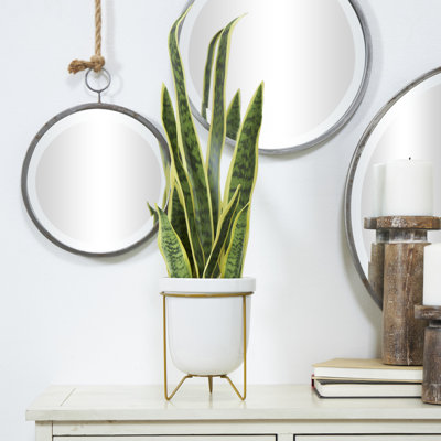 25'' Faux Snake Plant in Decorative Vase