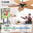 52 Inch Tropical Ceiling Fan With 5 Palm Leaf Blades, Indoor/Outdoor No Light Fan, Pull Chain Control, Dual Mounting Options, Ideal For Patios And Bedrooms