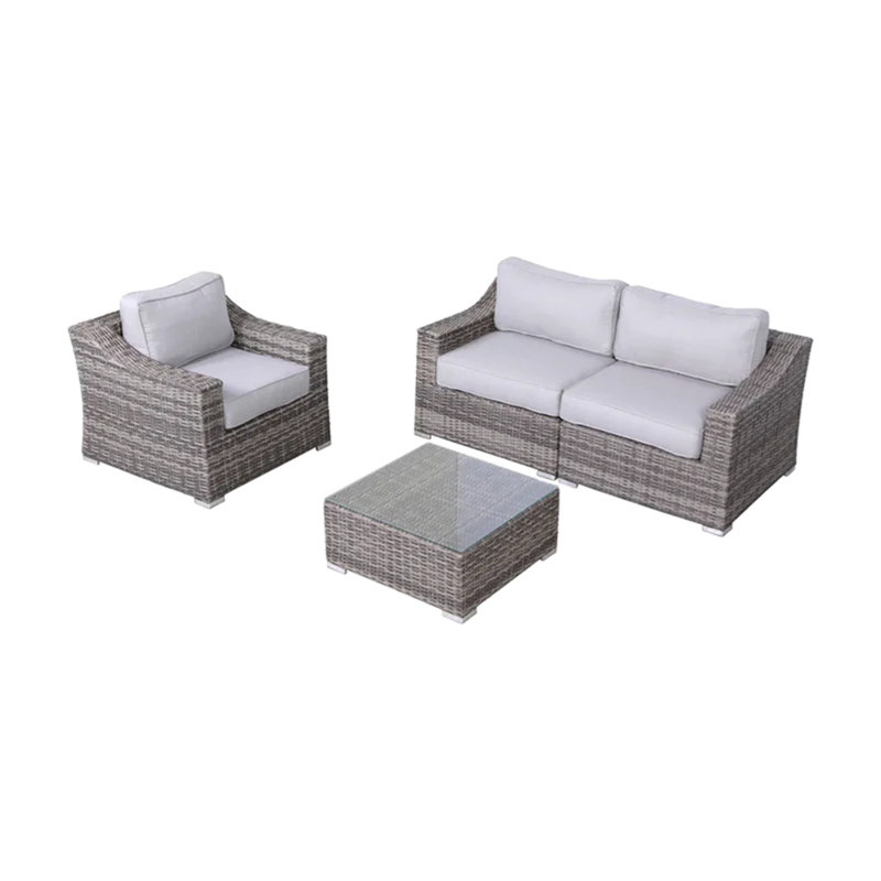 Fully Assembled Wicker 3-Person Seating Set With Cushions