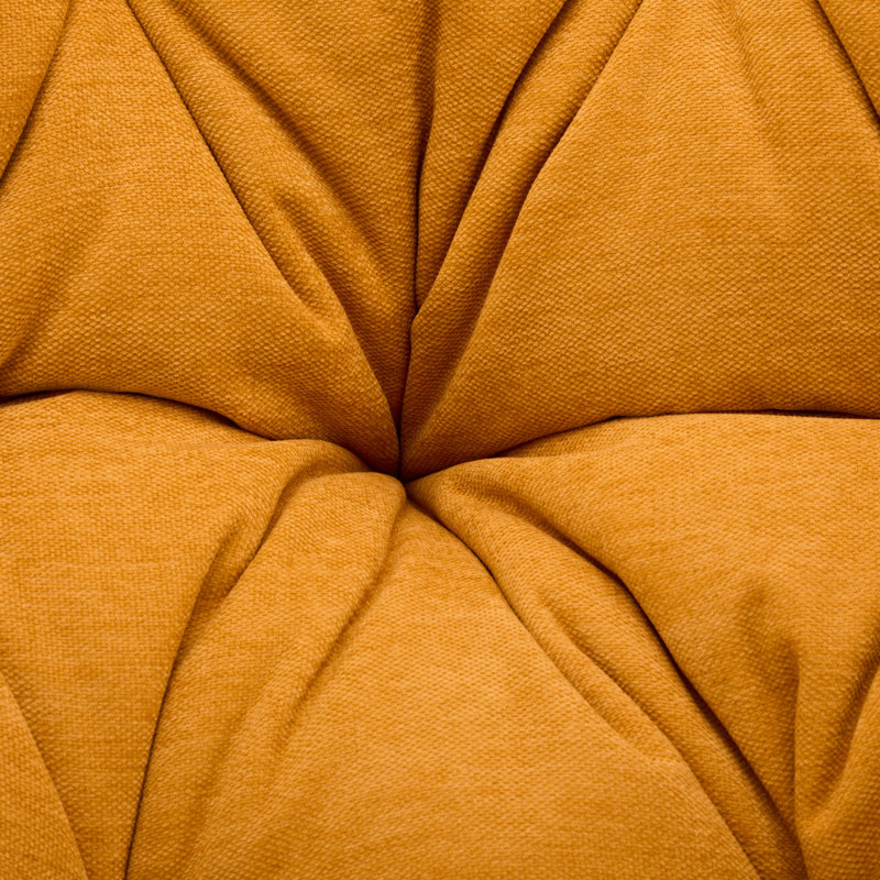 Fauteuil d'appoint pivotant rembourré, Chenille orange