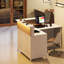 Natavious L-Shaped Manufactured Wood Reception Desk With LED Light, Front Desk-1732909751